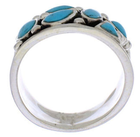 Genuine Sterling Silver Turquoise Jewelry Ring Size 8-1/4 TX28150